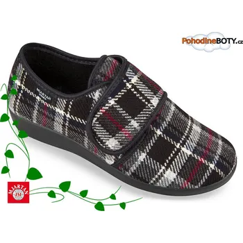 Dámská zdravotní obuv Dámská domácí obuv papuče Mjartan 651-K60 ( suchý zip bez kožíšku)