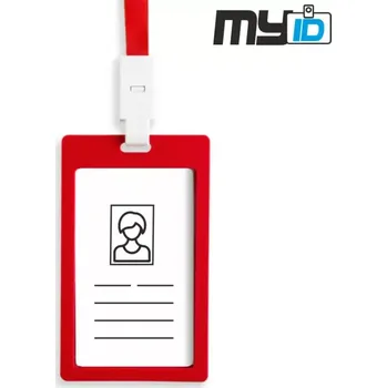 Jmenovka na stůl Visačka (jmenovka) Enjoy se šňůrkou, 90x54 na výšku, 1ks červená