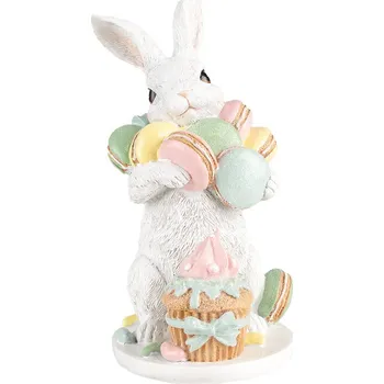 Clayre & Eef - Dekorativní figurka králíka s makronkami 6PR5209