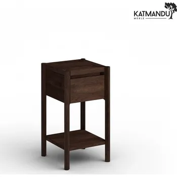 Konferenční stolek KATMANDU Nízký dubový stolek se zásuvkou Campi Tabák