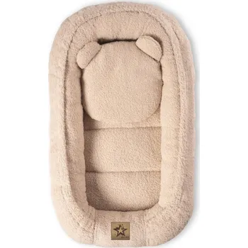 Hnízdečko pro miminko Baby Nellys Oboustranné hnízdečko s polštářkem Teddy Boucle - béžové
