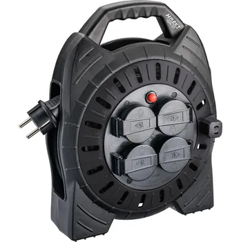 kabelová chránička HAZET 161N-3D, Kabelový buben | 10 m kabel, 4 zásuvky, 230 V, 16 A