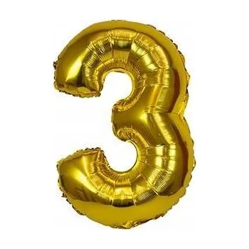 Balónek BALÓNKY ke 3. NAROZENINÁM zlaté fóliové 71 cm 1 Ks