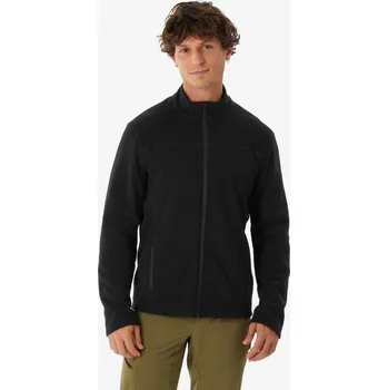 Pánská mikina QUECHUA Pánská turistická fleecová mikina MH 100 4XL ČERNÁ