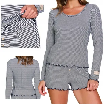 Dámské pyžamo Doctor Nap Dámské bavlněné pyžamo – šortky PM 7176 blackberry S