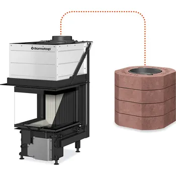 Krbová vložka ROMOTOP IMPRESSION U 3G L 55.51.55.24 K1M krbová vložka 6,1-15,9 kW, s akumulačními prstenci MAMMOTH