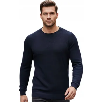 Pánský svetr Svetr DStreet WX2294 modrý kulatý velikost XL