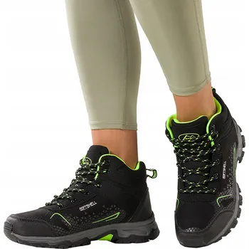 Dámské tenisky Dámské TREKOVÉ BOTY Černé Pohodlné Šněrovací Softshell Sportovní vel. 39