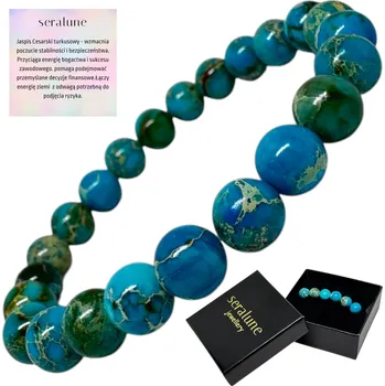 Náramek Bransoletka Jaspis Cesarski Tyrkysový Přitažlivost Peněz Úspěch Čakry