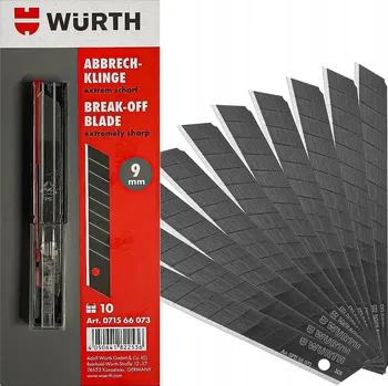 Vrták WURTH Náhradní čepele do lámacího nože 9mm v zásobníku, 10 kusů