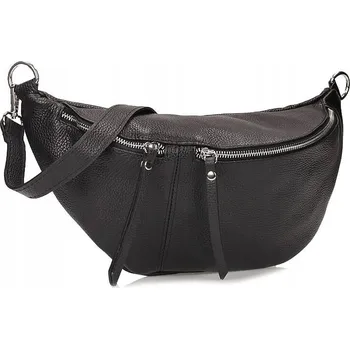 Ledvinka Toscanio Ledvinka Dámská Kabelka z Přírodní Kůže Pásek Černá F198