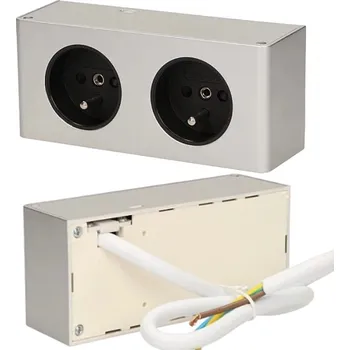 Elektrická zásuvka Elektrická Zásuvka na pracovní desku Virone stříbrná