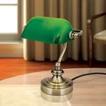 Orion LA4-1165/1-GR Stolní lampa BANKIR patina, ZELENÉ sklo 214961442