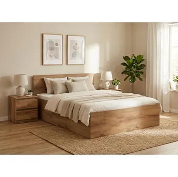 Nábytek Postel SOFIA 140 x 200 cm, dub artisan Rošt: S lamelovým roštem, Matrace: Matrace Coco Maxi 20 cm