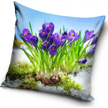 Polštář Dekorační polštářek Fialové krokusy