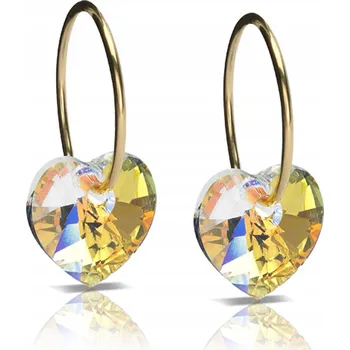 Náušnice BLOMDAHL Hipoalergenní NÁUŠNICE Srdíčka Duhové 10 mm Kroužek 14 mm