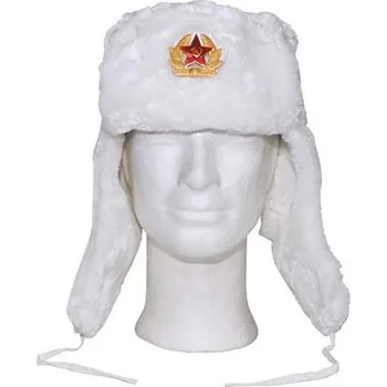 Čepice Armda Rusk Beranice / Uschanka ruská se znakem BÍLÁ XL BÍLÁ - WHITE