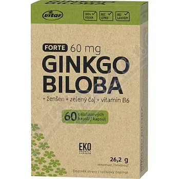 Přípravek na podporu paměti a spánku VITAR Ginkgo biloba Forte 60mg EKO cps.60