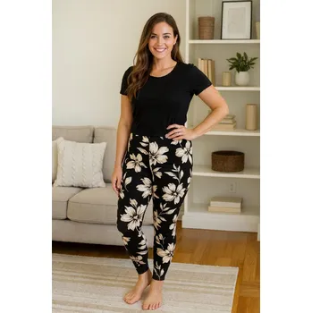 Dámské legíny VÝPRODEJ-Dámské legíny květiny-H4281-1