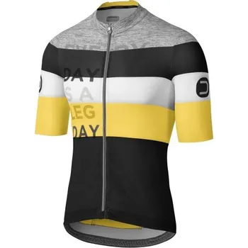cyklistický dres Dotout cyklistický dres combact jersey - dark grey-yellow Velikost: XL
