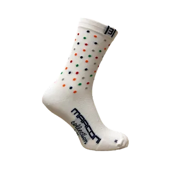 MARCONI Collection cyklistické ponožky white dots - l-xl