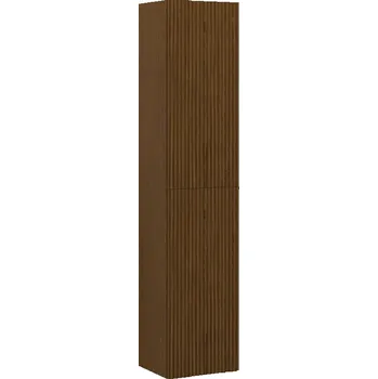 Koupelnový nábytek Koupelnový sloup Mexen Rivel 35 cm, 2 dvířka, drážkovaný, ořech - 91A21-03016-2-BF86