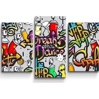 Obraz Sablio Obraz - 3-dílný Graffiti - 75x50 cm