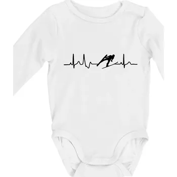 EKG skoky na lyžích - Body kojenecké s dlouhým rukávem - Dlouhý r. do 3 měs ( Bílá )
