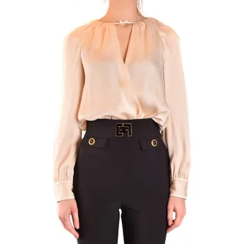 Dámské oblečení Saténová halenka Elisabetta Franchi Elisabetta Franchi černá | bílá | krémová 3492947