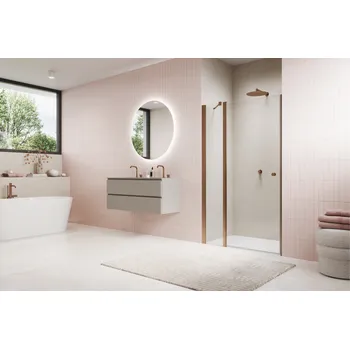 Sprchové dveře SOL13 - jednokřídlé dveře s pevnou stěnou v rovině 140 cm SOL131400