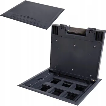 Elektrická zásuvka Anténní, elektrická, internetová, telefonní, USB zásuvka do podlahy Kanlux černá