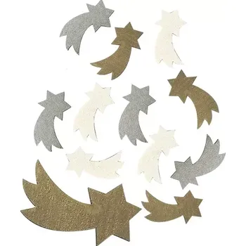 Vánoční dekorace Komety dřevěné 4 cm 12 ks