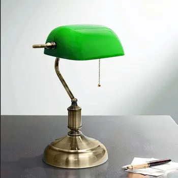 Lampička PRESTIGE Stolní lampa 1xE27/60W/230V mosaz/zelená