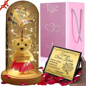 Obraz DÁRKOVÁ SADA PRO ŽENU, MAMINKU K NAROZENINÁM, SVÁTKŮM, VĚČNÁ RŮŽE LED