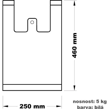 Nákupní taška Taška mikrotenová 5 kg - košilka / 100 ks