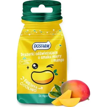 Bonbon DOSFARM Osvěžující Dražé bez cukru s příchutí máta manga, 16g