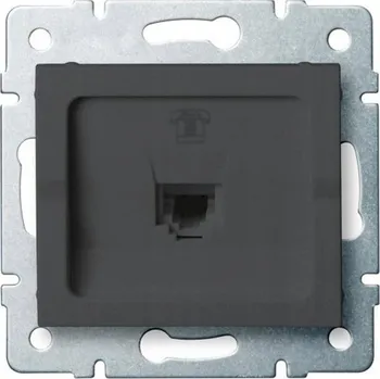 Elektrická zásuvka Internetová a telefonní zásuvka nástěnná Kanlux šedá