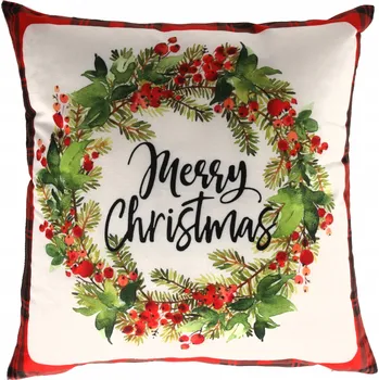 Povlečení POVLEČENÍ NA DEKORAČNÍ POLŠTÁŘ VÁNOČNÍ 40X40 CM - VÁNOČNÍ VĚNEC