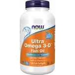 Ultra omega-3 s vitamínem D, 300 DHA / 600 EPA, 180kaps. NOW FOODS