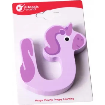 Dřevěná hračka CLASSIC WORLD Dřevěné písmeno U