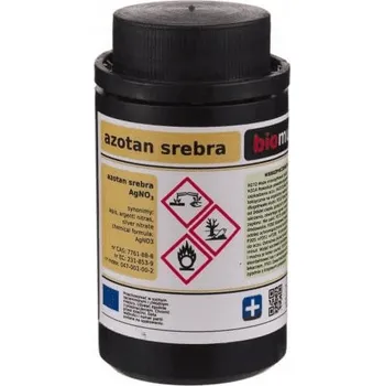 Farmaceutická surovina Dusičnan stříbrný Biomus 25 g 25 ml čistota 100 %