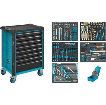 HAZET 179N-8/314, Dílenský vozík Asistent | 314dílný, 7 nízkých zásuvek, 1 vysoká zásuvka