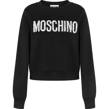 Pánská móda Moschino černá mikina s potiskem Moschino černá | bílá 3492856