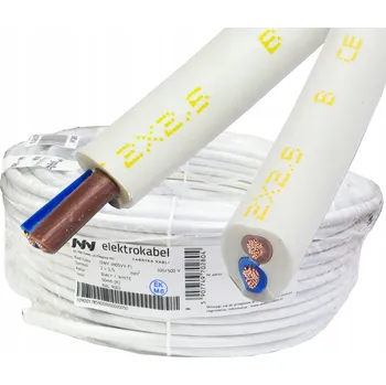 elektrický kabel Kabel CYKY 2x2,5 mm² měděný bílý - 50 m