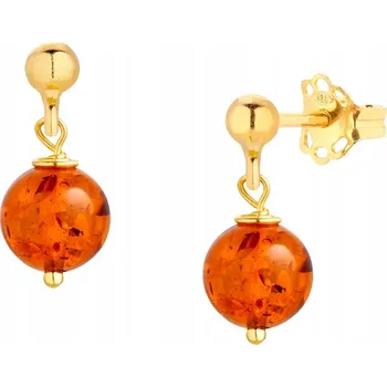 Náušnice Náušnice pozlacené s jantarem stříbro 925