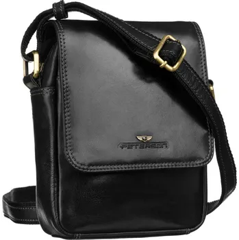 Kabelka Peterson kabelka kabelka přes rameno přírodní kůže černá