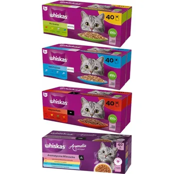 Krmivo pro kočku Whiskas Adult 160x85g Mokré Krmivo Pro Kočky Sada Příchutí Omáčka Želé