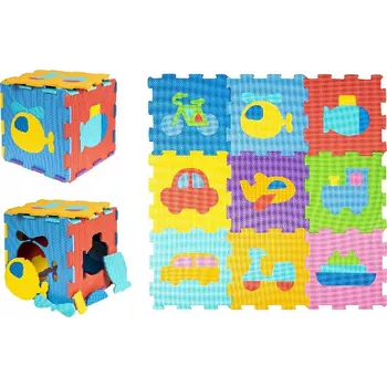 Hračka pro kojence VZDĚLÁVACÍ PĚNOVÁ PODLOŽKA VOZIDLA SMILY PLAY