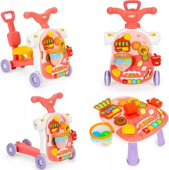 Odrážedlo ODRÁŽEDLO ODRÁŽEDLO KOLOBĚŽKA INTERAKTIVNÍ VZDĚLÁVACÍ STOLEK 4V1 PRO DĚTI