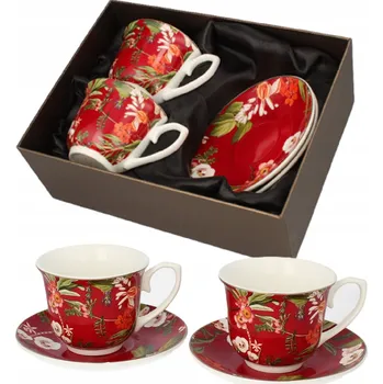 ŠÁLKY S PODŠÁLKY KVĚTINY 250 ML DÁRKOVÁ SADA 2 KS NA KÁVU LIVELLO